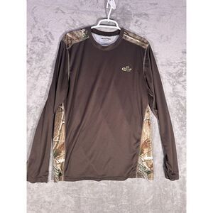 Realtree Shirt Mens Large Long Sleeve Polyester Brown‎ Camo Camouflage Hunting